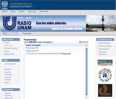 Programación UNAM FM